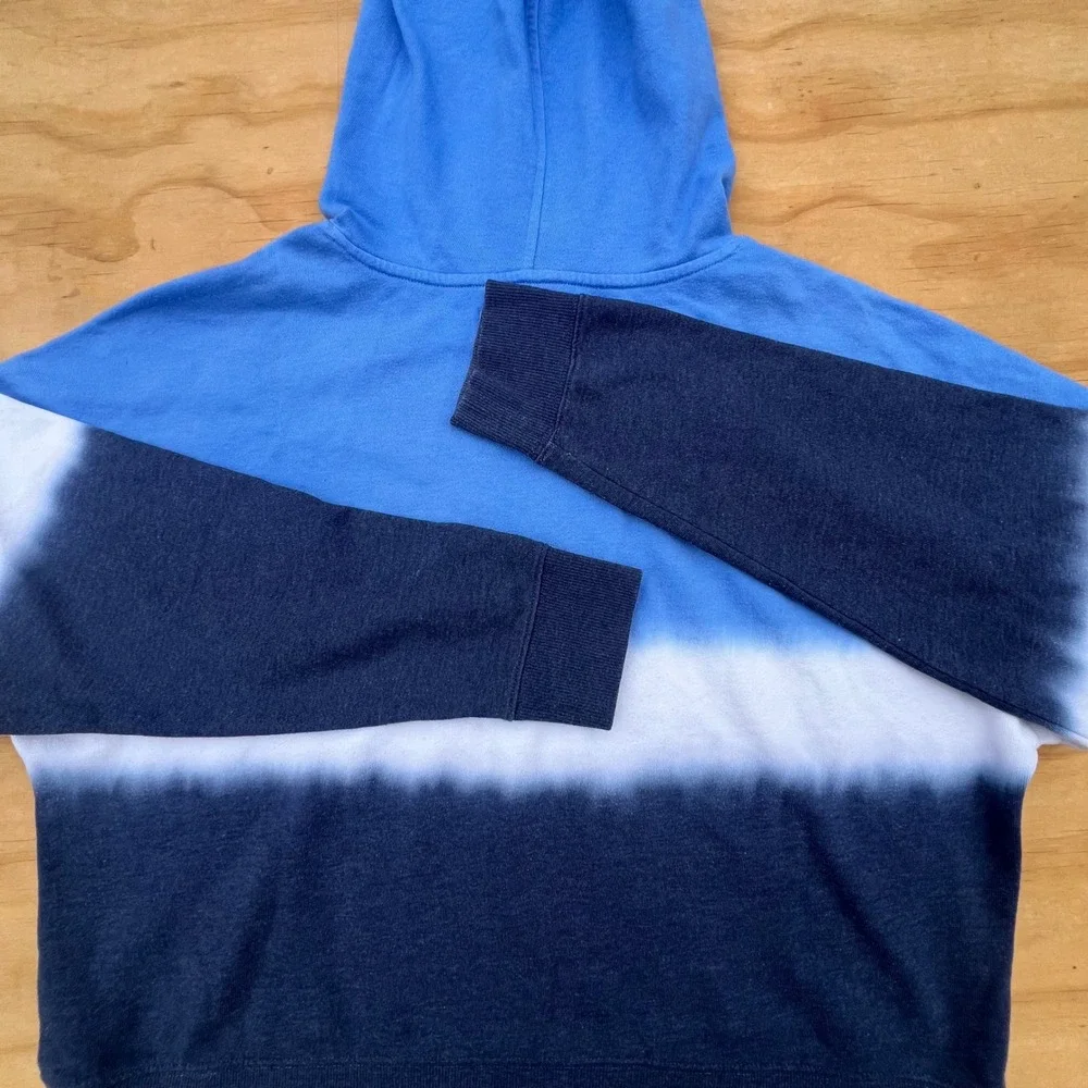Gap Kids Blue Tie Dye Logo Pullover Hoodie Sweatshirt Boys Size XL 12-14
